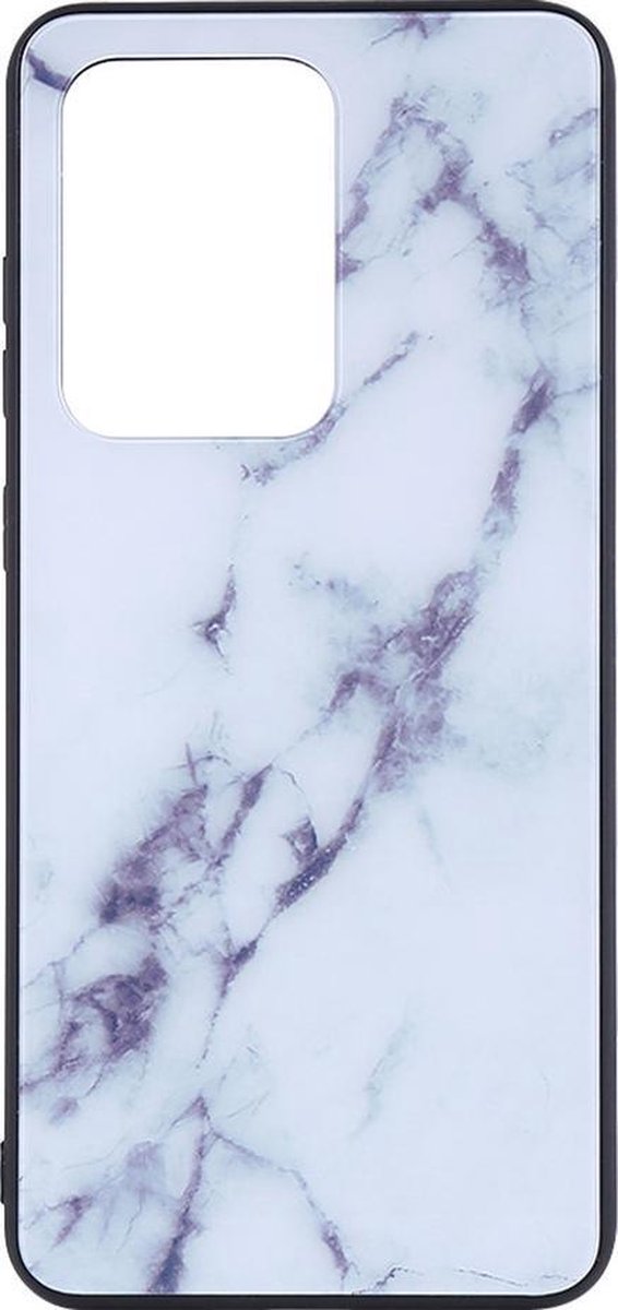 Shop4 - Samsung Galaxy Note 20 Ultra Hoesje - Harde Back Case Marmer Wit