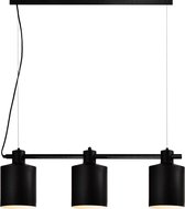 QUVIO Hanglamp modern - Hanglampen eetkamer - Plafondlamp - Sfeerlamp - Leeslamp - Eettafellamp - Verlichting - Slaapkamer lamp - Keukenverlichting - Keukenlamp - 3 lichtpunten met ronde kappen - 15,5 x 90 x 26 cm (lxbxh)