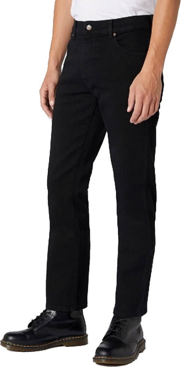 Wrangler Texas Str Heren Regular Fit Jeans W38 X L30 Zwart