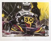 Lithografie - Eric Jan  Kremer - Karting met Jarno Trulli