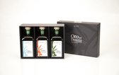 Geschenkbox met 3 Top Extra Virgin olijfoliën Oro Del Desierto 3 x 250 ml