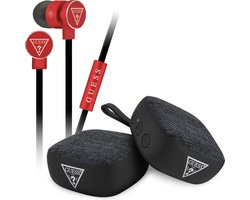 Guess bundle pack met oordopjes en bluetooth speaker - rood