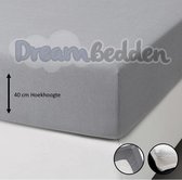 Hoeslaken jersey 160x210 100% stretch katoen Licht Grijs tot 40 cm hoekhoogte. Exclusieve Kwaliteit!