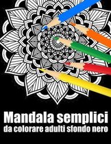 Mandala semplici da colorare adulti sfondo nero