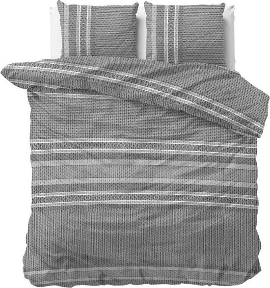 Dekbedovertrekset grijs katoensatijn 220 x 240 cm MORNINGSIDE