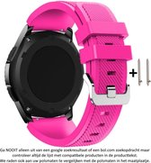 Neon Roze/Roze 22mm siliconen bandje voor Samsung, LG, Asus, Pebble, Huawei, Cookoo, Vostok en Vector - gespsluiting – neon pink rubber smartwatch strap - Gear S3 - Zenwatch - Horlogebandje - 22 mm