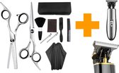 DUO Skeleton Cut Baardtrimmer + Complete Kapper Set | Haarscherp | Draadloos | Voor Thuis | Rechtshandige Uitdun Schaar  | Kapper Schaar | Keramisch Materiaal | Minder dan 60dB geluid