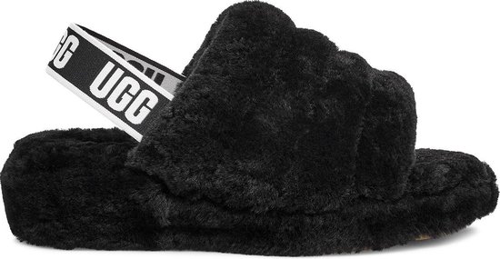 UGG W Fluff Yeah Slide Dames Sloffen - Zwart - Maat 38