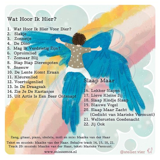 Mizzemos Kinderliedjes - CD - Wat Hoor Ik Hier? - Bonus: 7 slaapliedjes - Mizzemos Kinderliedjes