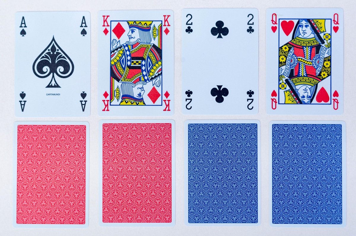 LotFancy Jeu de cartes, 2 jeux de cartes (bleu et rouge), taille