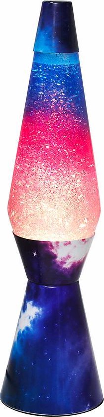 I-total Lavalamp Glitter 40 Cm Glas/staal 30w Blauw/paars