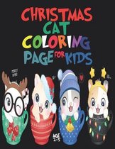 Christmas Cat Coloring Page for Kids Age 2-5