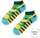 Verjaardag cadeau - Fruit Sokken - Banaan - Ananas - Leuke sokken - Vrolijke sokken - Luckyday Socks - Sokken met tekst - Aparte Sokken - Socks waar je Happy van wordt