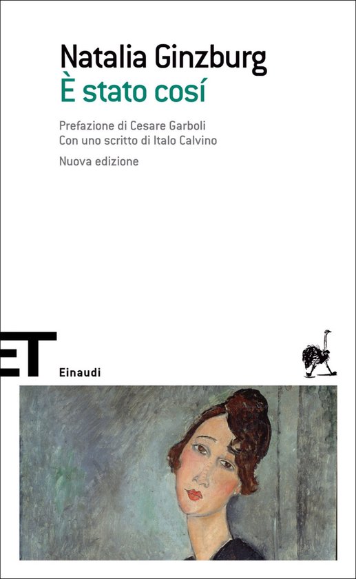 Boek "È stato cosí" van Natalia Ginzburg, met een schilderij van een vrouw.