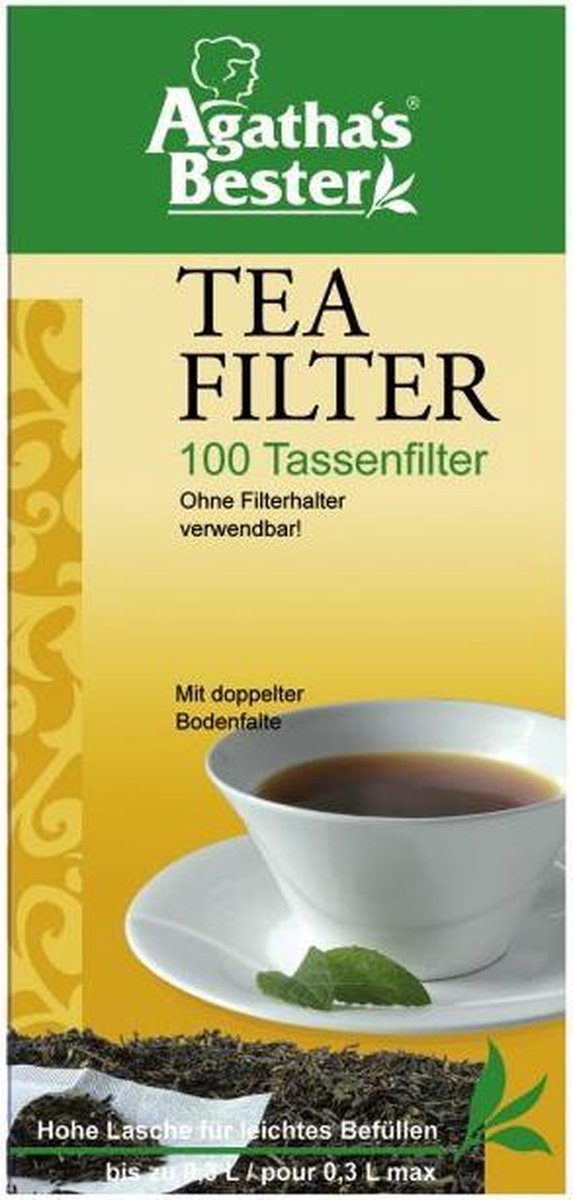 Agatha's Bester - Theefilters - papieren theefitlers - 100 stuks - maat M (voor theekopjes)
