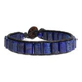 Bela Donaco Armband Classic Blue Jeans B6 – Blauw – Lapis Lazuli – Leer