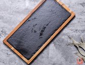 Mr. Sushito Zwarte Houten Plate – Vierkant – Japanese – Steak- Sushi – B2 - Sushi Servies