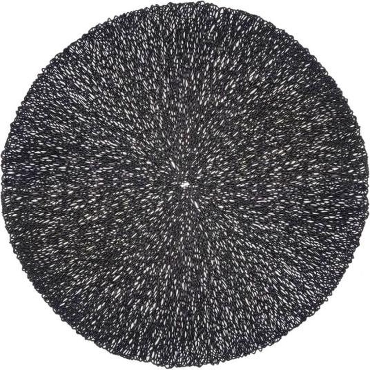 Zwarte Placemat Rond - Coral Black - Zwart - Decoratie - 38cm rond