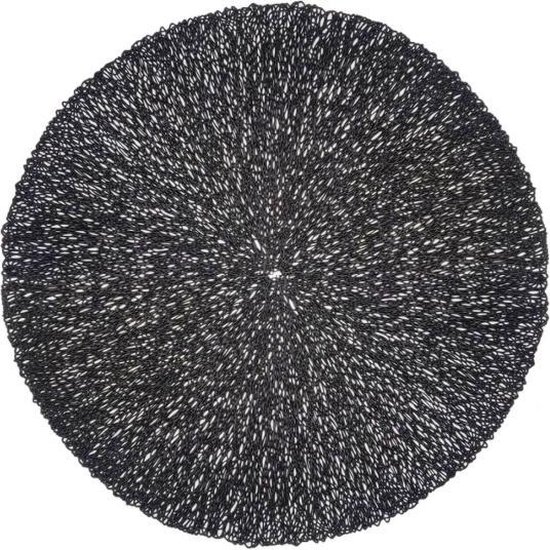 Zwarte Placemat Rond Coral Black Zwart Decoratie 38cm rond