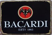 Wandbord – Bacardi - Vintage Retro - Mancave - Wand Decoratie - Emaille - Reclame Bord - Tekst - Grappig - Metalen bord - Schuur - Mannen Cadeau - Bar - Café - Kamer - Tinnen bord