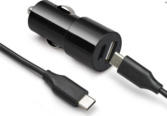 Autolader USB-C en USB-A - dual USB autolader car charger 36W - MBH