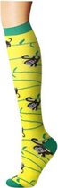 Compressiesokken - Compressiekousen - sokken - kousen - leuke print aap - geel - maat L / XL