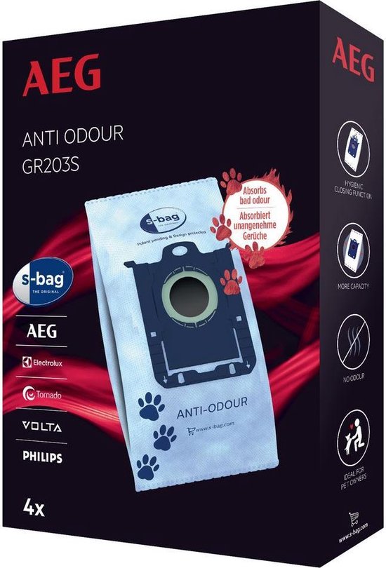 AEG stofzuigerzakken s-bag Anti Odour 4 stuks GR203s | bol