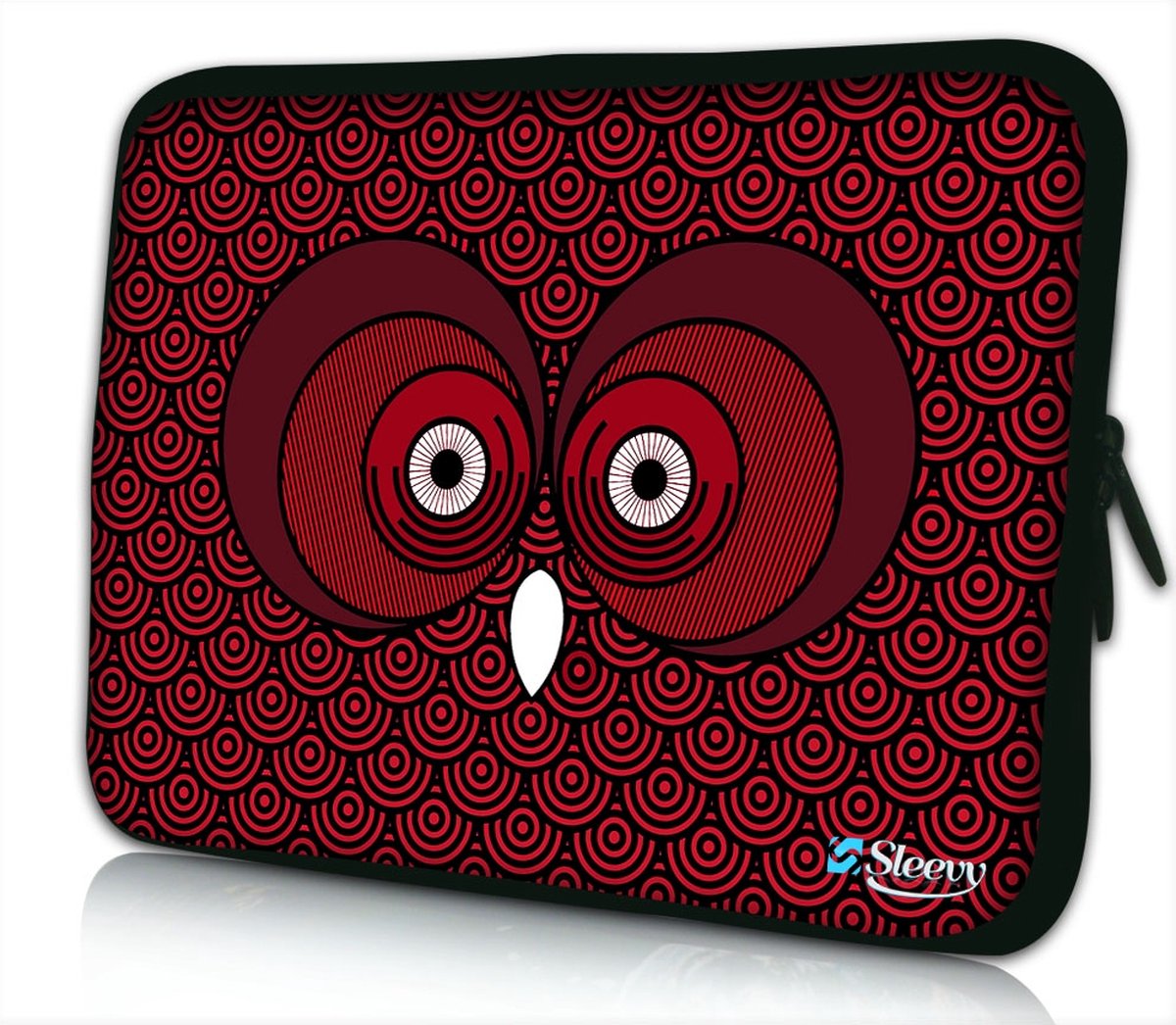 Sleevy 13.3 laptophoes rode uil - laptop sleeve - Sleevy collectie 300+ designs