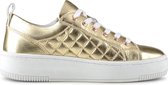 PS Poelman Esquimo Dames Quilted Leren Tennis Sneakers - Goud - Maat 36