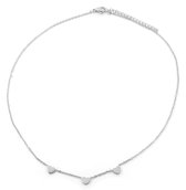 Dielay - Ketting met Harten - RVS - Lengte Verstelbaar 44-48 cm - Zilverkleurig