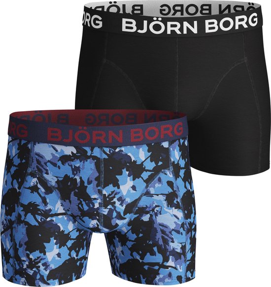 Björn Borg Cotton Stretch Shorts (2-pack) - boxers normale lengte - zwart en... | bol.com