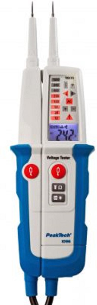 Peaktech 1096 - spanningstester - 1000V ac/dc - CAT IV 600V - LCD display - testfunctie RCD