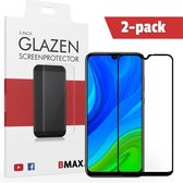 2-pack BMAX geschikt voor Huawei P SMART 2020 Screenprotector Full Cover / Full Cover Glas / Volledige dekking / Beschermglas / Tempered Glass / Glasplaatje - Zwart