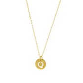 Letter ketting coin - initiaal Q - Goud - 40 cm