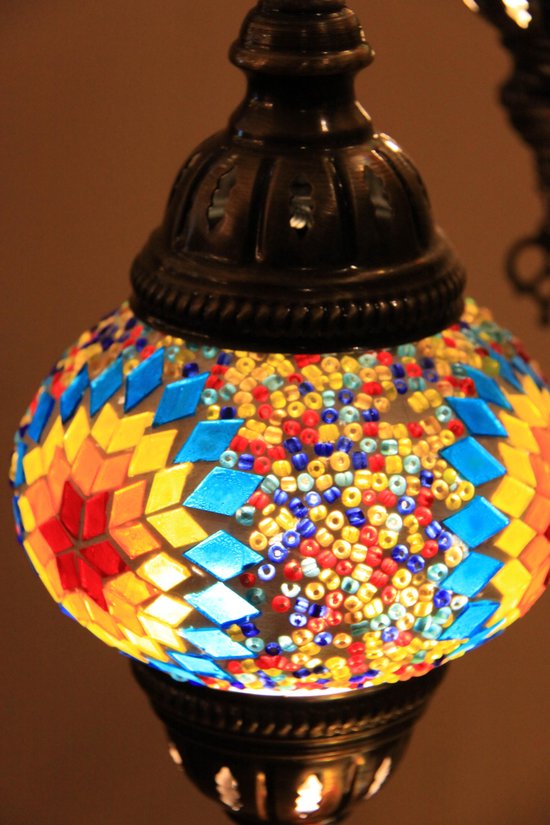 Turkse vloerlamp met 5 bollen - Blauw Multicolor | bol.com