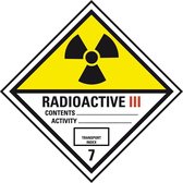 ADR klasse 7 sticker radioactief 3, zeewaterbestendig 100 x 100 mm