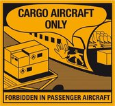 Cargo aircraft only sticker, zelfklevend papier, 1000 op rol 125 x 115 mm
