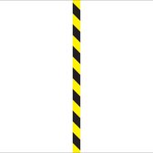 Waarschuwingsmarkeringsstrips, geel / zwart, 1000 x 50 mm, 10 stuks