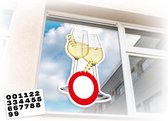 Raambord Wijnglazen | Feestdecoratie | Feest | Leeftijdsbord | 30 jaar | 40 jaar | 50 jaar