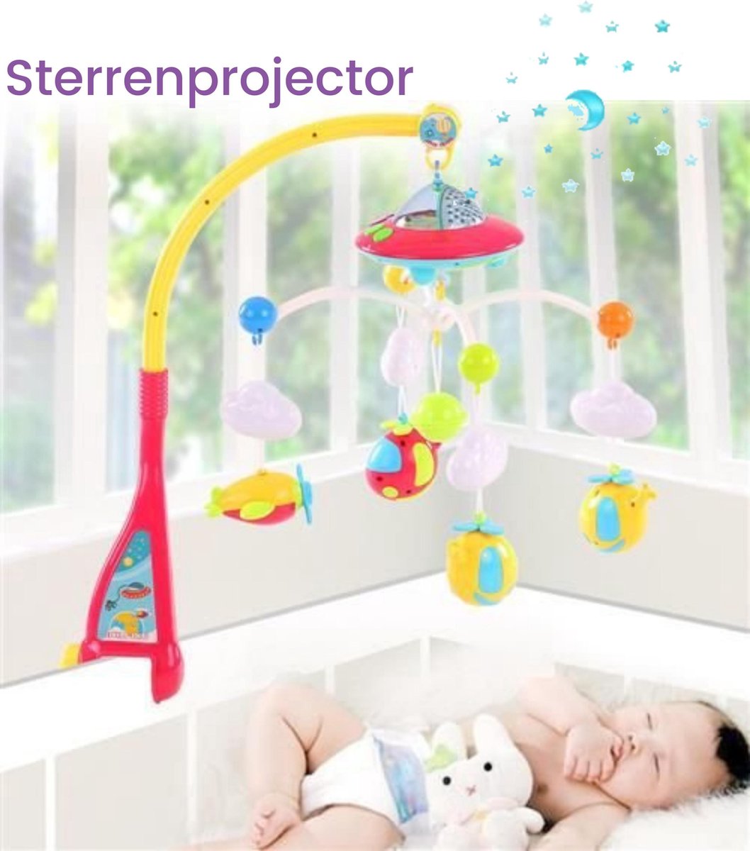 Muziekmobiel Carrousel - Projector Sterrenhemel - Baby Muziek Boxmobiel Lamp - met Afstandsbediening - Merkloos