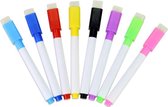 SVH Company 8 Stuks Whiteboard Stiften – Markers – Magnetisch en met Wisser – in Verschillende Kleuren