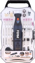 FERM - CTM1021 - Accu-combitool - 8 volt - 5 snelheden - 3.2mm opname capaciteit - LED werkverlichting - 1,5 Ah - In - opbergkoffer - met - 50 accessoires - en lader - Multitool -
