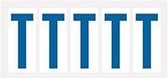 Letter stickers wit/blauw teksthoogte: 75 mm letter T
