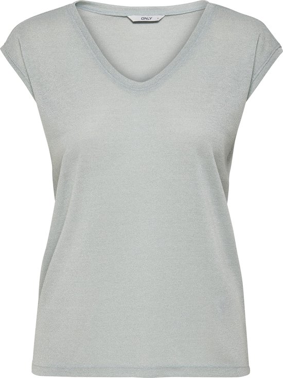 Onlsilvery S S V Neck Lurex Top Black main image 0