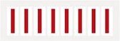 Letter stickers alfabet - 20 kaarten - rood wit teksthoogte 50 mm Letter I