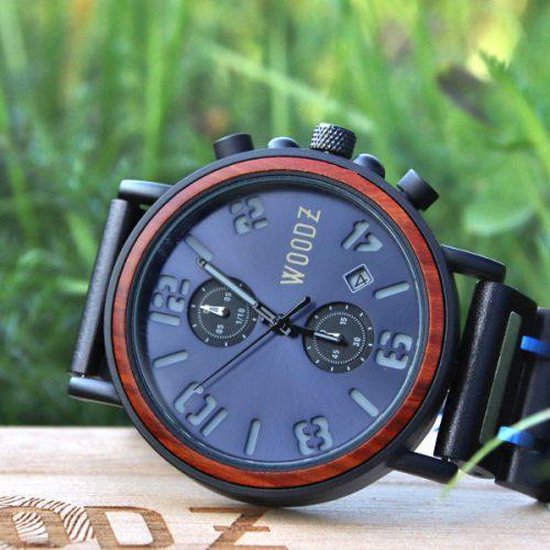 Houten herenhorloge |hoogwaardig Quartz uurwerk | ⌀ 44 mm | geleverd in  houten | bol.com