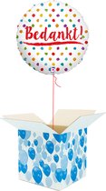 Helium Ballon gevuld met helium - Bedankt! - Cadeauverpakking - Confetti - Folieballon - Helium ballonnen gevuld