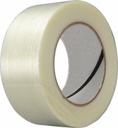 4 x Versterkte PVC-tape / Kleefband met versteviging 50mmx50m / Filament tape transparant