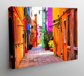Canvas Cities of Colors Aquarel Burano - 80x60cm