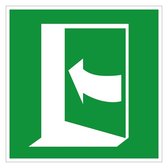 Deur drukken naar links sticker - ISO 7010 - E022 150 x 150 mm